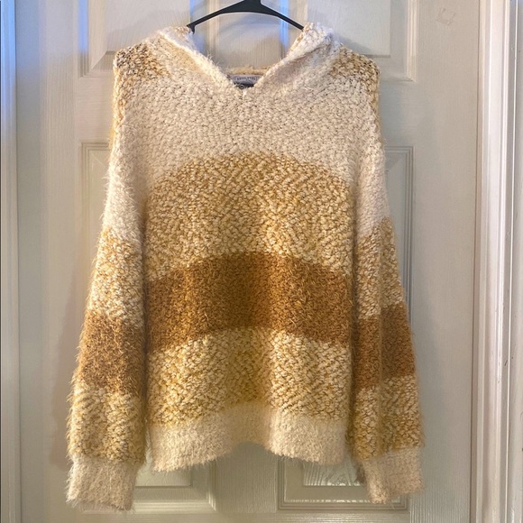 Absolutely Cream and Brown Cowl Neck Sweater - Picture 3 of 12